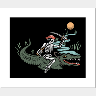 Crocodile and pirate Posters and Art